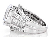White Cubic Zirconia Platinum Over Sterling Silver Ring 10.94ctw