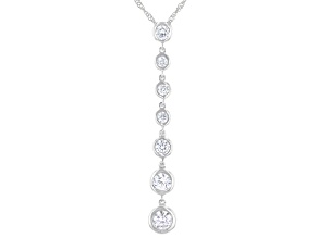 White Cubic Zirconia Rhodium Over Silver Pendant With Chain