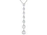 White Cubic Zirconia Rhodium Over Silver Pendant With Chain