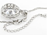 White Cubic Zirconia Rhodium Over Sterling Silver Pendant With Chain 11.90ctw