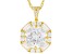 White Cubic Zirconia 18K Yellow Gold Over Sterling Silver Pendant With Chain 11.90ctw