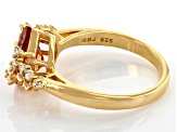 Champagne and White Cubic Zirconia 18k Yellow Gold Over Sterling Silver Ring. (2.64ctw DEW)