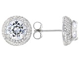 White Cubic Zirconia Rhodium Over Sterling Silver Earrings 8.47ctw