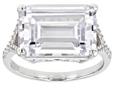 White Cubic Zirconia Rhodium Over Silver Ring (8.72ctw DEW)