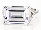 White Cubic Zirconia Rhodium Over Silver Ring (8.72ctw DEW)