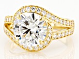 White Cubic Zirconia 18k Yellow Gold Over Silver Ring (4.55ctw DEW)