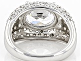 White Cubic Zirconia Rhodium Over Sterling Silver Ring 6.94ctw