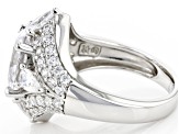 White Cubic Zirconia Rhodium Over Sterling Silver Ring 6.53ctw