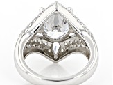White Cubic Zirconia Rhodium Over Sterling Silver Ring 6.53ctw