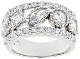White Cubic Zirconia Rhodium Over Sterling Silver Ring 4.53ctw
