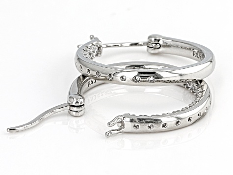 White Cubic Zirconia Platinum Over Sterling Silver Earrings 0.96ctw