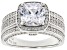 White Cubic Zirconia Rhodium Over Sterling Silver Ring 5.67ctw