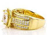 White Cubic Zirconia 18K Yellow Gold Over Sterling Silver Ring 5.67ctw