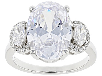 Picture of White Cubic Zirconia Rhodium Over Silver Ring (5.03ctw DEW)