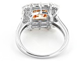 Champagne and White Cubic Zirconia Rhodium Over Silver Ring (2.49ctw DEW)