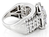 White Cubic Zirconia Platinum Over Sterling Silver Ring 8.60ctw