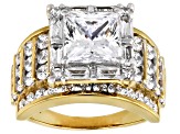 White Cubic Zirconia 18K Yellow Gold Over Sterling Silver Ring 8.60ctw