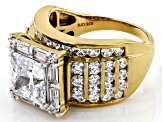 White Cubic Zirconia 18K Yellow Gold Over Sterling Silver Ring 8.60ctw