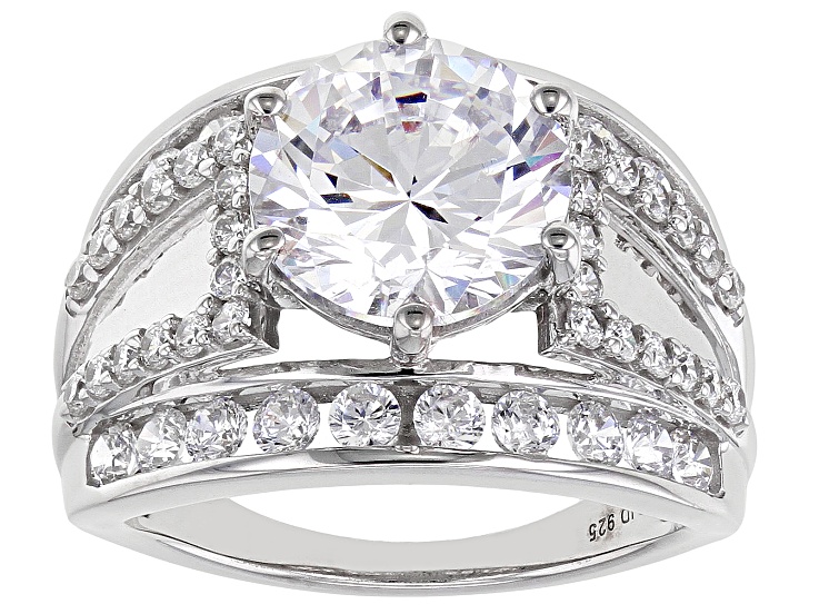 White Cubic Zirconia Platinum Over Sterling Silver Ring 9.14ctw