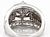White Cubic Zirconia Platinum Over Sterling Silver Ring 9.14ctw