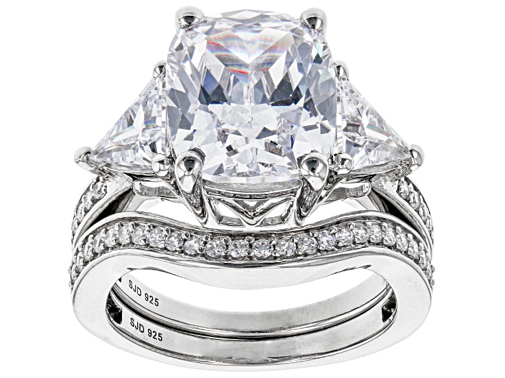 White Cubic Zirconia Platinum Over Sterling Silver Ring 11.30ctw