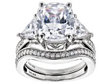 White Cubic Zirconia Platinum Over Sterling Silver Ring 11.30ctw