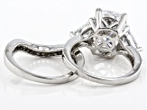 White Cubic Zirconia Platinum Over Sterling Silver Ring 11.30ctw