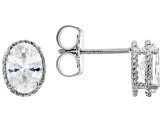 White Cubic Zirconia Rhodium Over Sterling Silver Earring Stud Set 7.69ctw