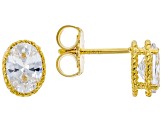 White Cubic Zirconia Eterno 18k Yellow Gold Over Sterling Silver Earring Stud Set 7.69ctw