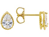 White Cubic Zirconia Eterno 18k Yellow Gold Over Sterling Silver Earring Stud Set 7.69ctw