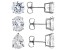 White Cubic Zirconia Rhodium Over Sterling Silver Earring Stud Set 25.15ctw