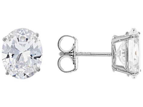 White Cubic Zirconia Rhodium Over Sterling Silver Earring Stud Set 25.15ctw