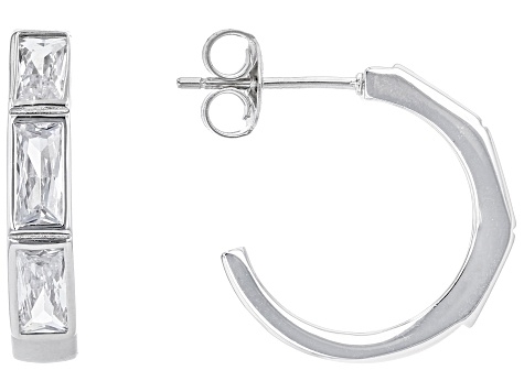 White Cubic Zirconia Rhodium Over Sterling Silver Earrings 4.20ctw
