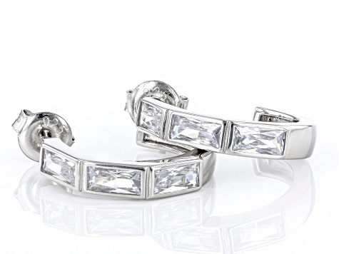 White Cubic Zirconia Rhodium Over Sterling Silver Earrings 4.20ctw