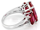 Red Cubic Zirconia Rhodium Over Sterling Silver Ring