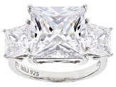 White Cubic Zirconia Rhodium Over Sterling Silver Ring 15.64ctw