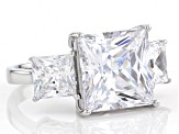 White Cubic Zirconia Rhodium Over Sterling Silver Ring 15.64ctw