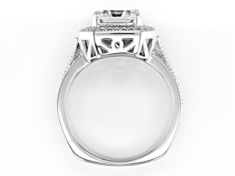 123jjj White Cubic Zirconia Rhodium Over Sterling Silver Cross