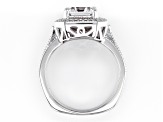 White Cubic Zirconia Rhodium Over Sterling Silver Asscher Cut Ring 5.72ctw
