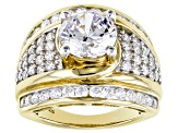 White Cubic Zirconia 18K Yellow Gold Over Sterling Silver Ring 7.90ctw