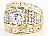 White Cubic Zirconia 18K Yellow Gold Over Sterling Silver Ring 7.90ctw