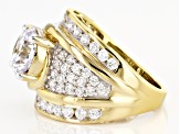 White Cubic Zirconia 18K Yellow Gold Over Sterling Silver Ring 7.90ctw
