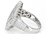 White Cubic Zirconia Rhodium Over Sterling Silver Ring 3.50ctw