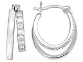 White Cubic Zirconia Rhodium Over Sterling Silver Earrings 0.64ctw