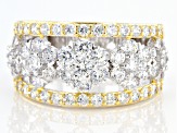 White Cubic Zirconia Rhodium Over Silver And 18k Yellow Gold Over Silver Ring 4.08ctw