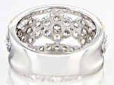 White Cubic Zirconia Rhodium Over Silver And 18k Yellow Gold Over Silver Ring 4.08ctw