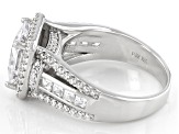 White Cubic Zirconia Platinum Over Sterling Silver Ring 5.65ctw