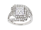 White Cubic Zirconia Platinum Over Sterling Silver Ring 4.67ctw