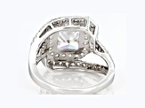 White Cubic Zirconia Platinum Over Sterling Silver Ring 4.67ctw