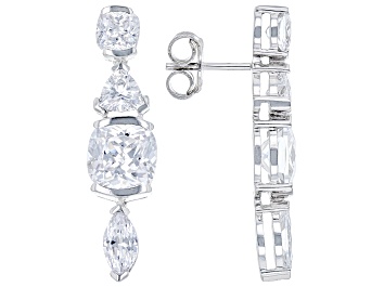 Picture of White Cubic Zirconia Platinum Over Sterling Silver Earrings 13.80ctw